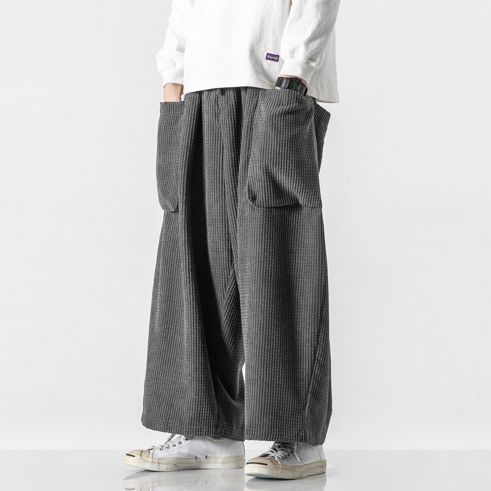 Men's Corduroy Straight Wide Leg Loose Pants