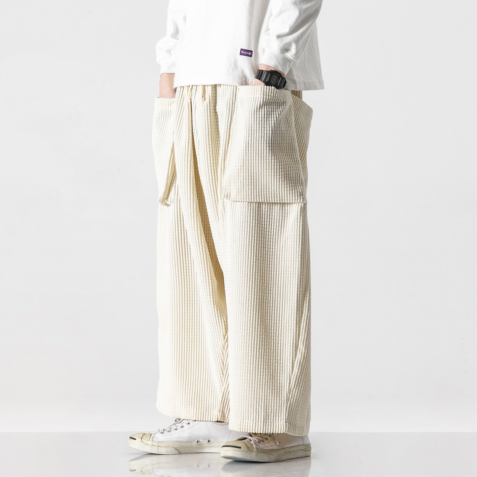 Men's Corduroy Straight Wide Leg Loose Pants