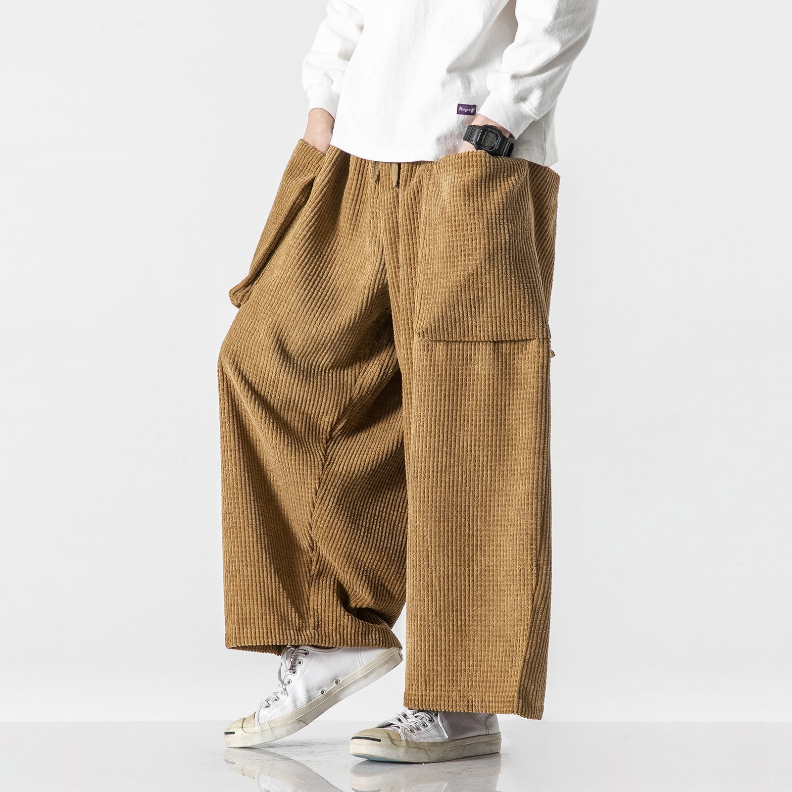 Men's Corduroy Straight Wide Leg Loose Pants