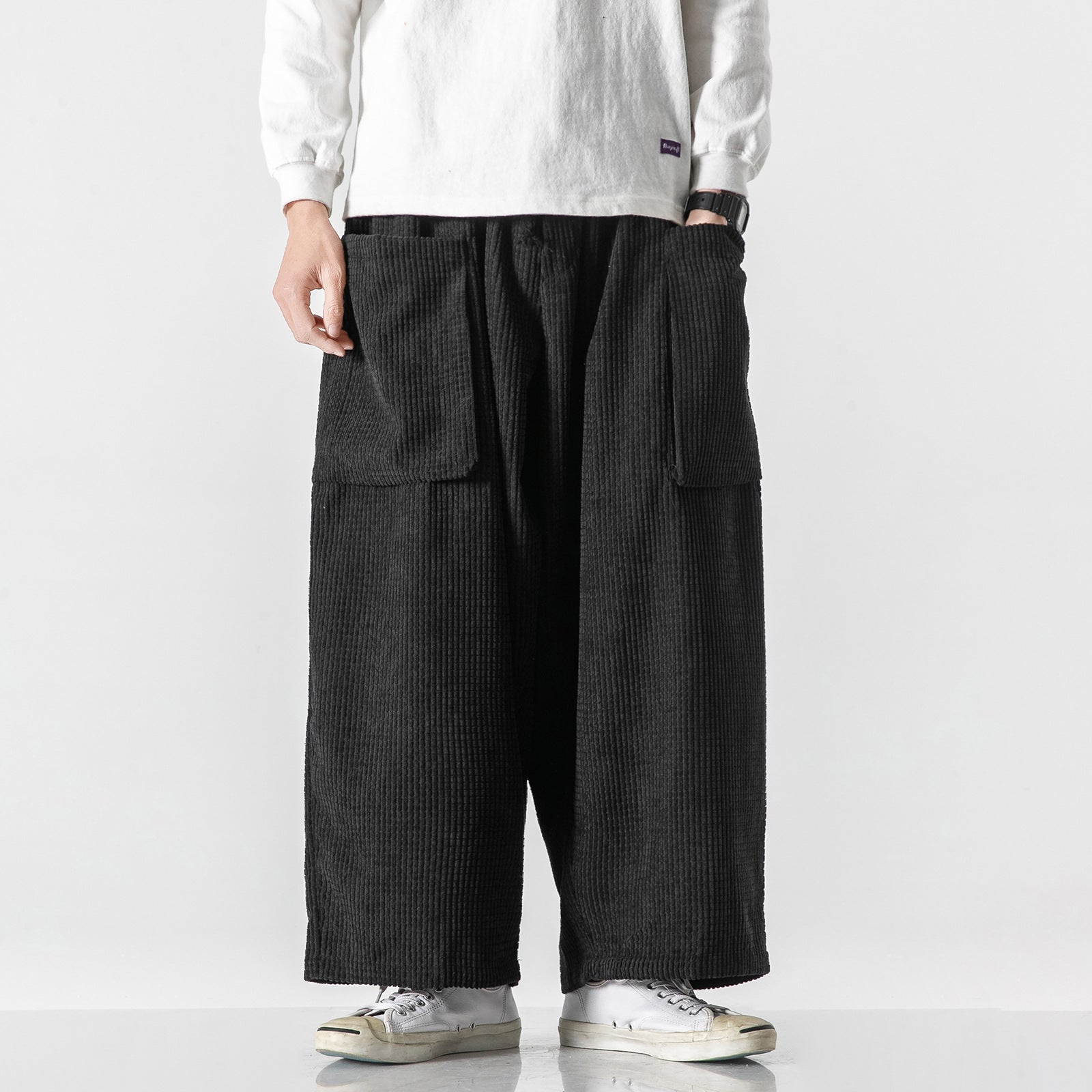 Men's Corduroy Straight Wide Leg Loose Pants