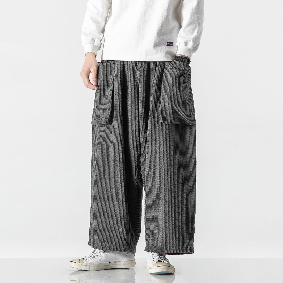 Men's Corduroy Straight Wide Leg Loose Pants