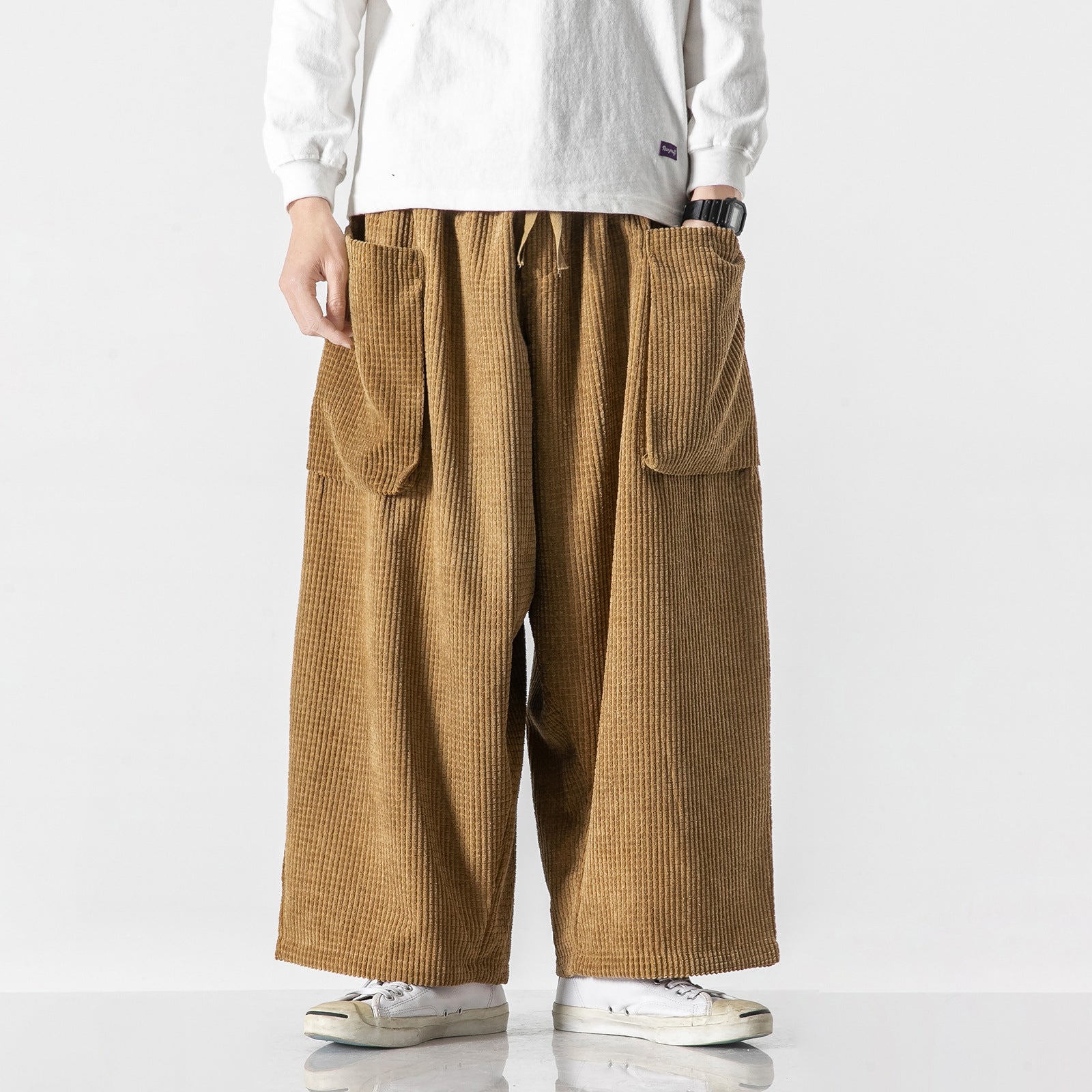 Men's Corduroy Straight Wide Leg Loose Pants