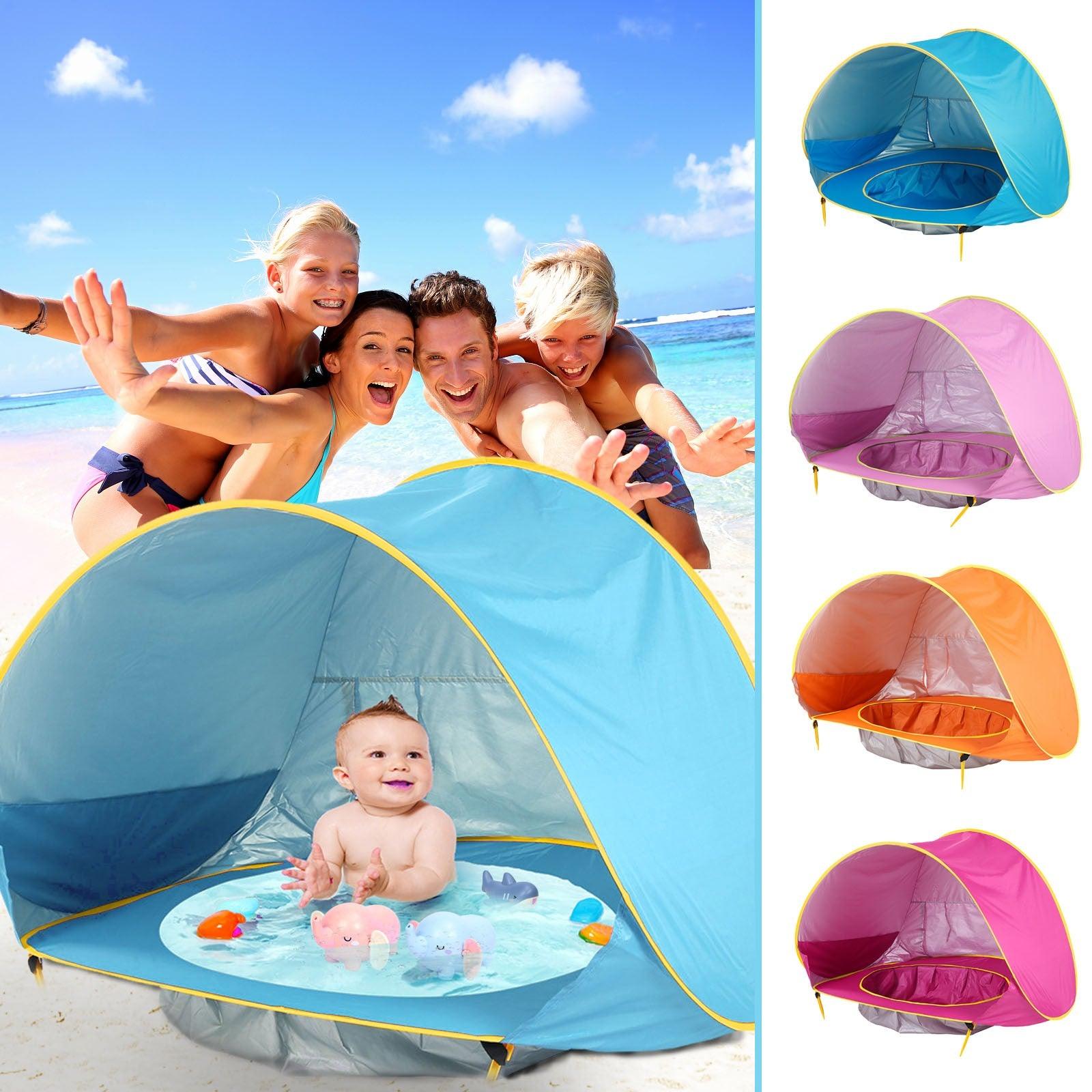 Baby Beach Tent Kids Outdoor Camping Easy Fold Up Waterproof Up Sun Awning Tent UV-protecting - Nioor