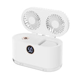 Mini Air Conditioner Fan Air Cooler USB Portable Table Top Desktop Fan Cooling with 3 Wind Speed LED Light for Home Office