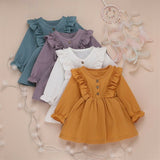 1-6Y Baby Girl Spring Dress With Ruffled Children