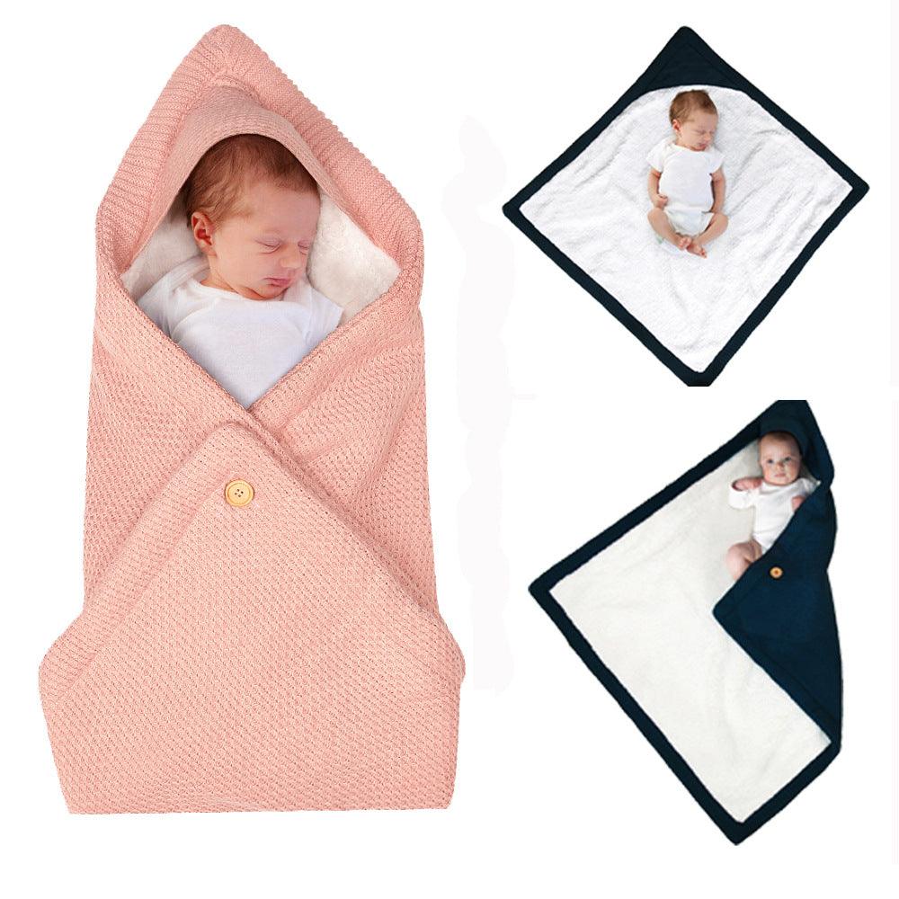 Multi-Purpose Stroller Thick Knitted Stroller Button Sleeping Bag Blanket - Nioor