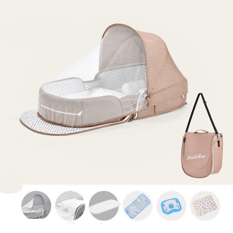 Baby Crib Multifunctional Folding Newborn Nest Toddler Bed Portable Sun Protection Mosquito Net Infant Camping Bed Travel Cot - Nioor