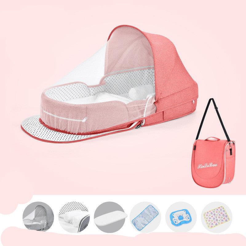 Baby Crib Multifunctional Folding Newborn Nest Toddler Bed Portable Sun Protection Mosquito Net Infant Camping Bed Travel Cot - Nioor