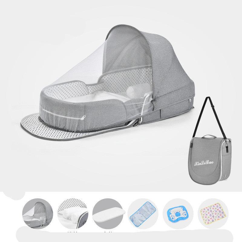 Baby Crib Multifunctional Folding Newborn Nest Toddler Bed Portable Sun Protection Mosquito Net Infant Camping Bed Travel Cot - Nioor