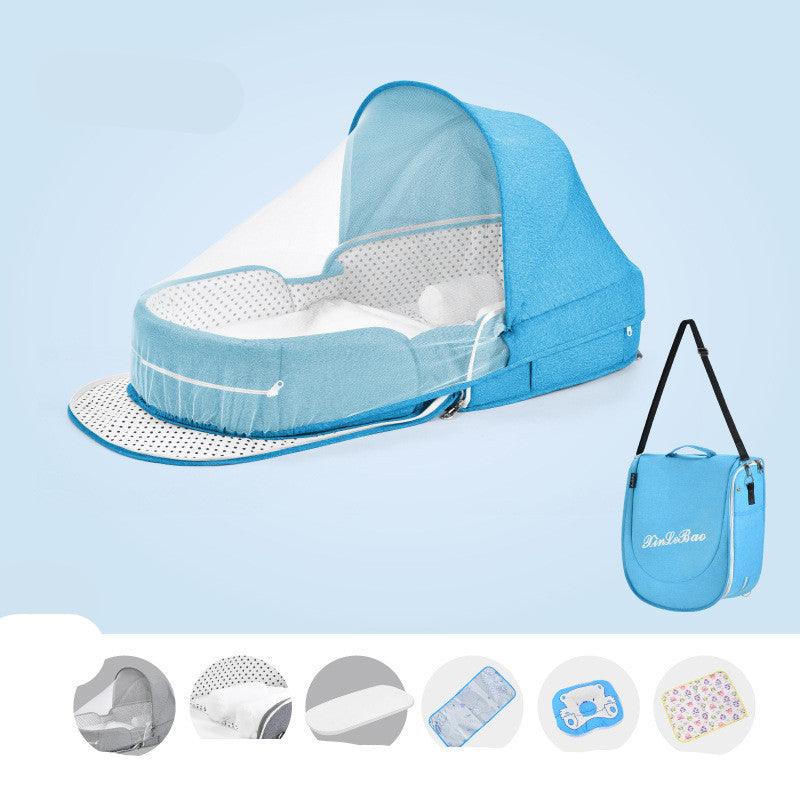 Baby Crib Multifunctional Folding Newborn Nest Toddler Bed Portable Sun Protection Mosquito Net Infant Camping Bed Travel Cot - Nioor