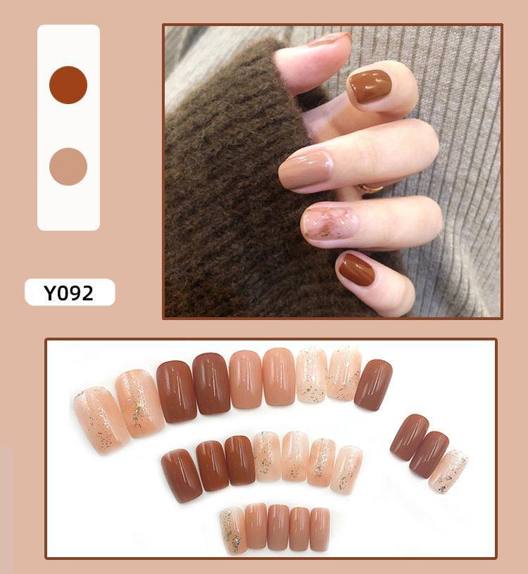 Wearable Nails Fake Nails Long And Short Detachable Net Celebrity Vibrato Finished Bride Student Pregnant Woman Nail Patch - Nioor