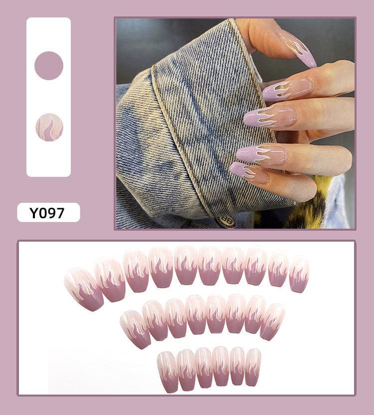 Wearable Nails Fake Nails Long And Short Detachable Net Celebrity Vibrato Finished Bride Student Pregnant Woman Nail Patch - Nioor