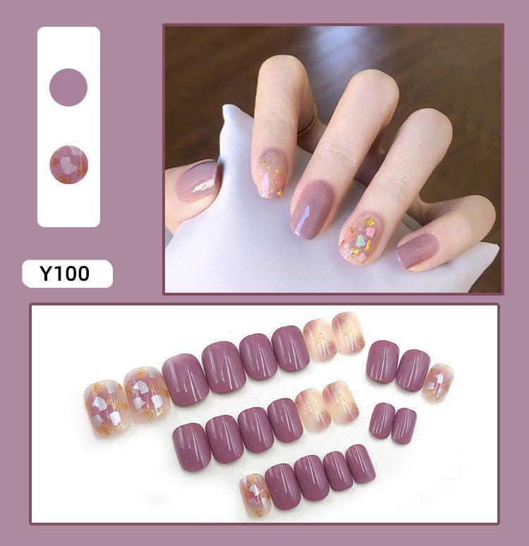 Wearable Nails Fake Nails Long And Short Detachable Net Celebrity Vibrato Finished Bride Student Pregnant Woman Nail Patch - Nioor