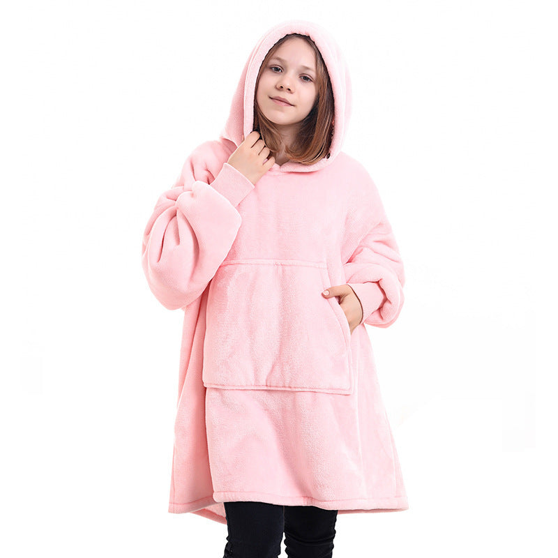 Hooded Pullover Sweater Women's Fall Winter Cold Protection And Warm Pajamas TV Blanket