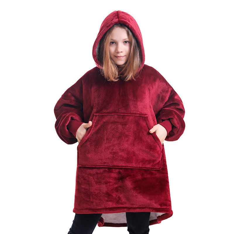 Hooded Pullover Sweater Women's Fall Winter Cold Protection And Warm Pajamas TV Blanket