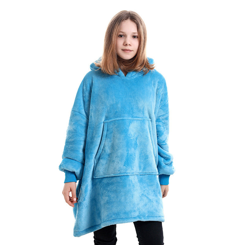 Hooded Pullover Sweater Women's Fall Winter Cold Protection And Warm Pajamas TV Blanket