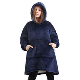 Hooded Pullover Sweater Women's Fall Winter Cold Protection And Warm Pajamas TV Blanket