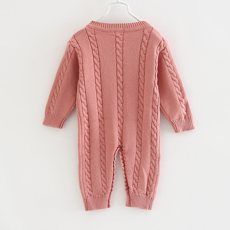 Spring and Autumn Baby Knitted Romper Winter Long Sleeve Newborn Girls Sweater Cotton Romper Baby Jumpsuit