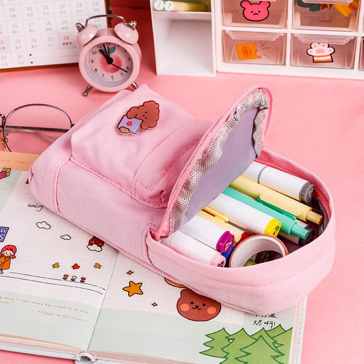 Multi-Purpose Large-Capacity Canvas Pencil Case Cute - Nioor