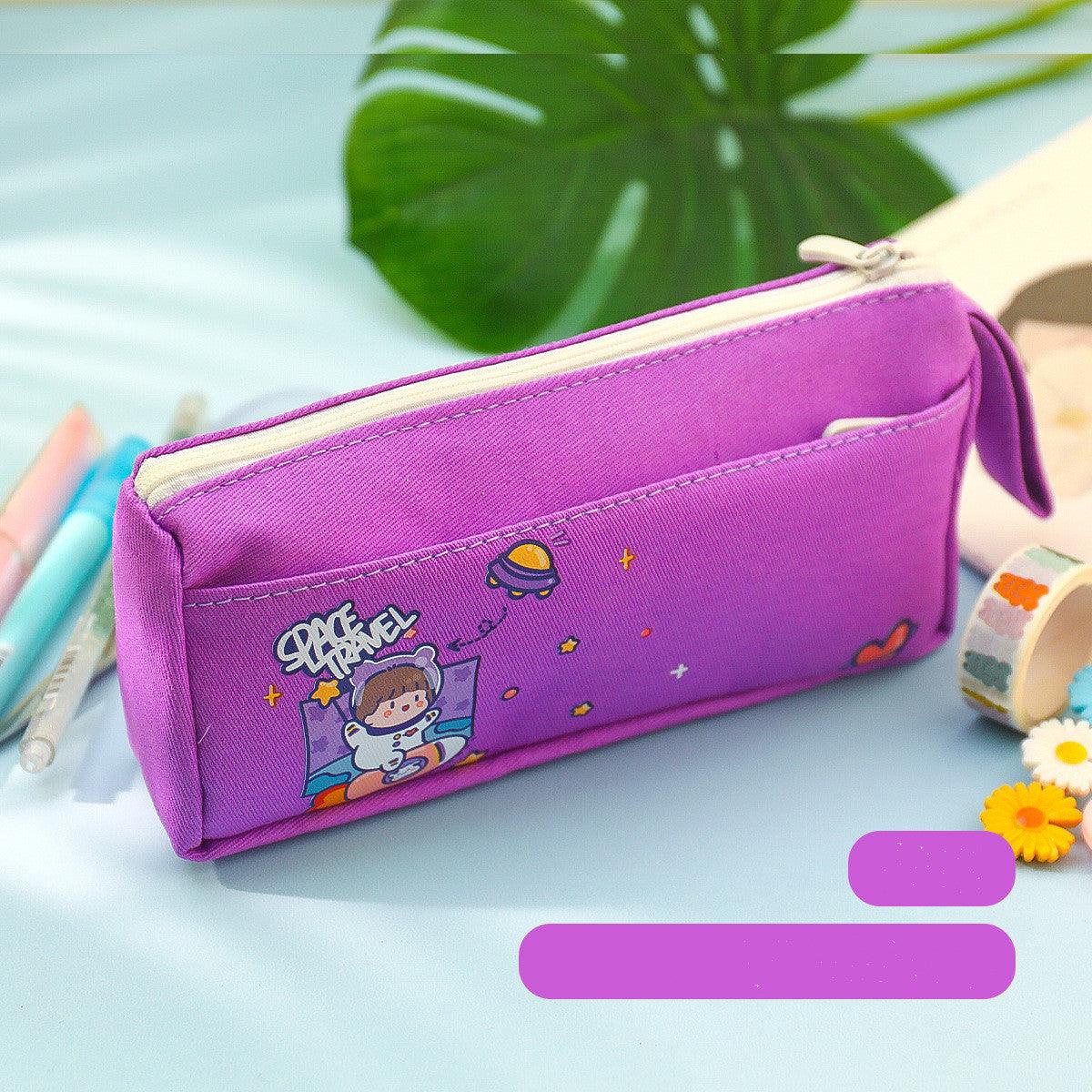 Multi-Purpose Large-Capacity Canvas Pencil Case Cute - Nioor