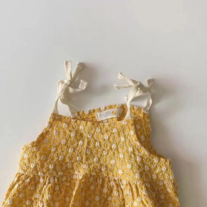 Little Chrysanthemum Cute Tether Sling Top Shorts Set