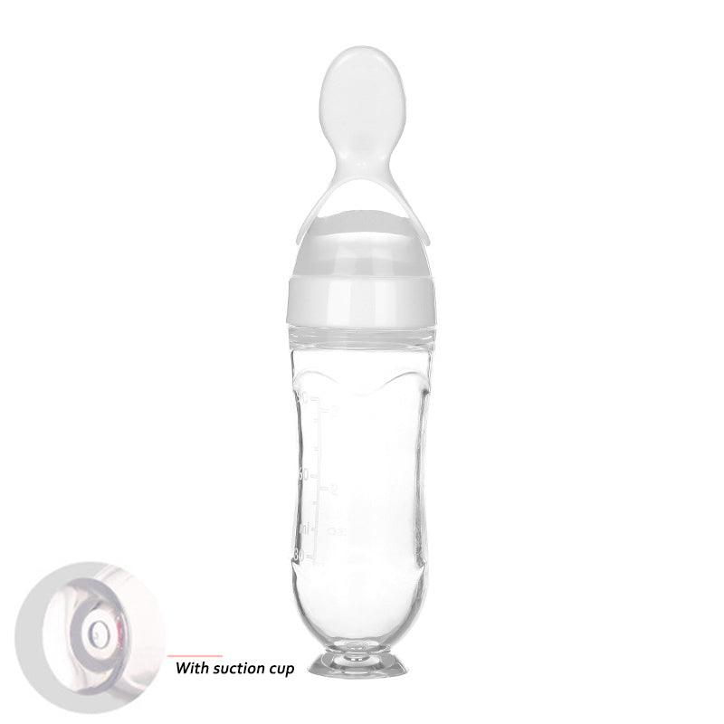 Safe Newborn Baby Feeding Bottle Toddler Silicone Squeeze Feeding Spoon Milk Bottle Baby Training Feeder Food Supplement - Nioor