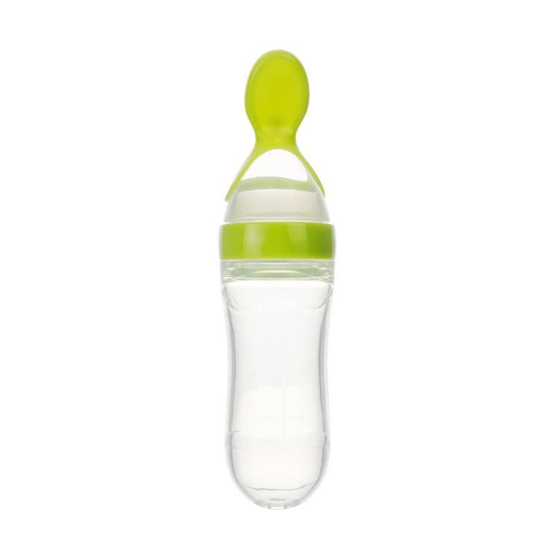 Safe Newborn Baby Feeding Bottle Toddler Silicone Squeeze Feeding Spoon Milk Bottle Baby Training Feeder Food Supplement - Nioor