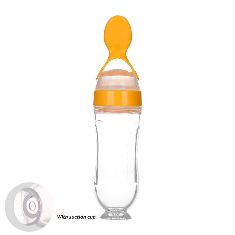 Safe Newborn Baby Feeding Bottle Toddler Silicone Squeeze Feeding Spoon Milk Bottle Baby Training Feeder Food Supplement - Nioor