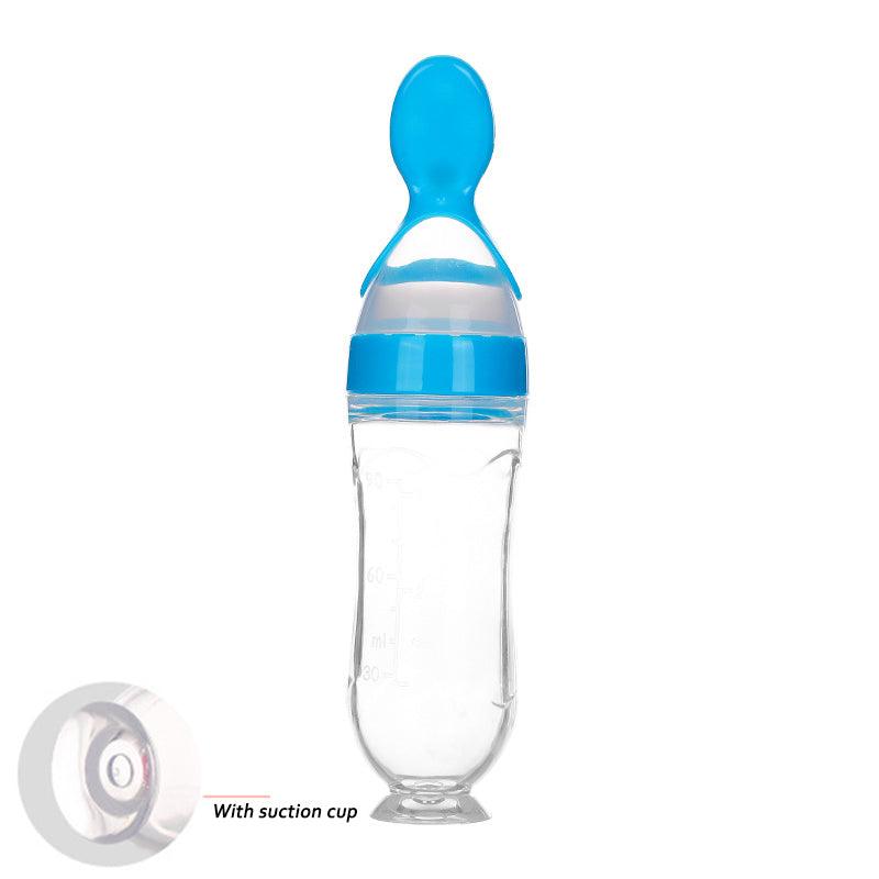 Safe Newborn Baby Feeding Bottle Toddler Silicone Squeeze Feeding Spoon Milk Bottle Baby Training Feeder Food Supplement - Nioor