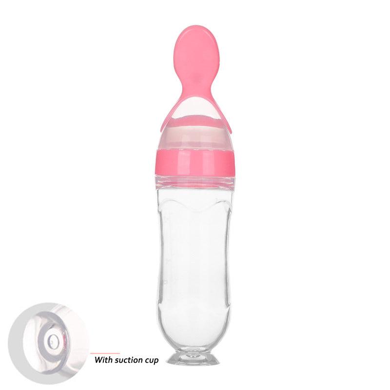 Safe Newborn Baby Feeding Bottle Toddler Silicone Squeeze Feeding Spoon Milk Bottle Baby Training Feeder Food Supplement - Nioor