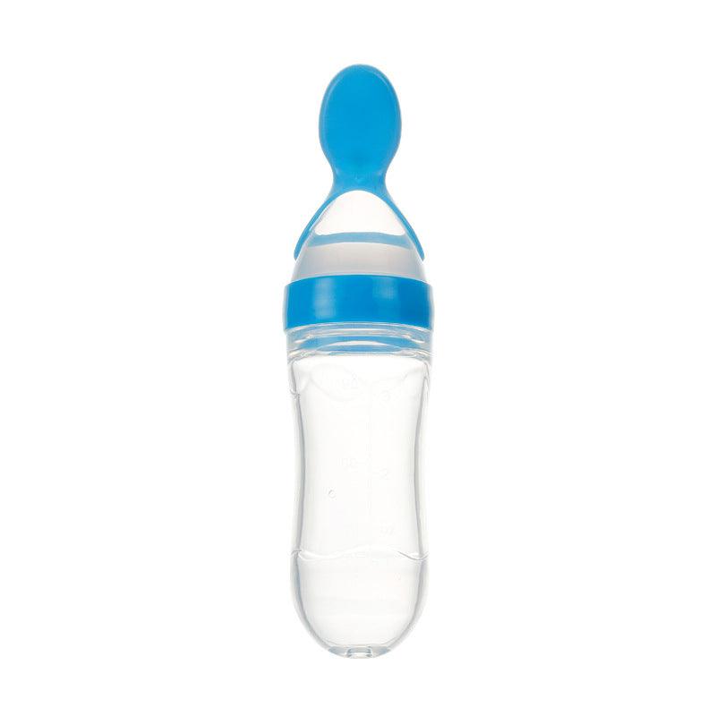 Safe Newborn Baby Feeding Bottle Toddler Silicone Squeeze Feeding Spoon Milk Bottle Baby Training Feeder Food Supplement - Nioor