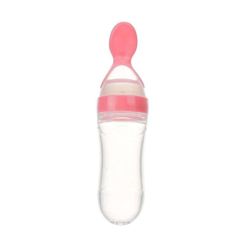 Safe Newborn Baby Feeding Bottle Toddler Silicone Squeeze Feeding Spoon Milk Bottle Baby Training Feeder Food Supplement - Nioor