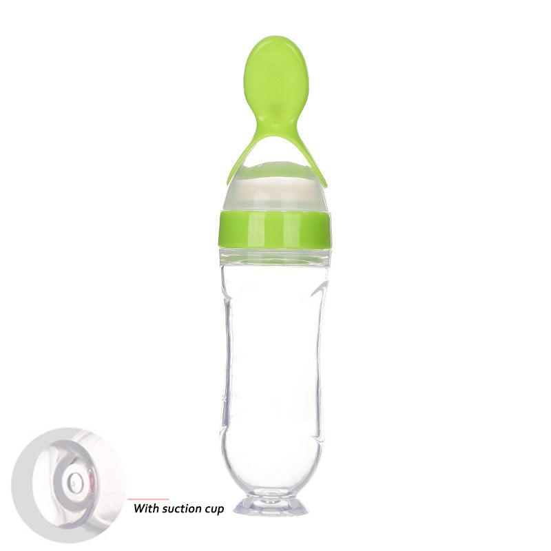 Safe Newborn Baby Feeding Bottle Toddler Silicone Squeeze Feeding Spoon Milk Bottle Baby Training Feeder Food Supplement - Nioor