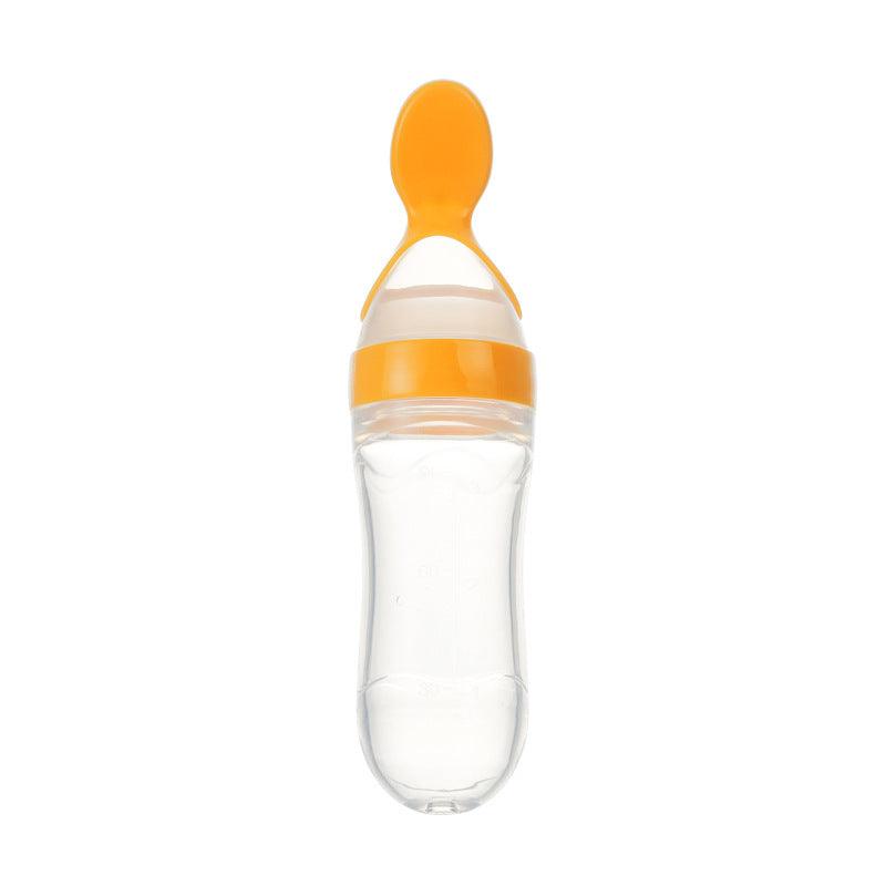 Safe Newborn Baby Feeding Bottle Toddler Silicone Squeeze Feeding Spoon Milk Bottle Baby Training Feeder Food Supplement - Nioor