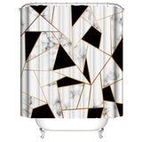 Marble White Shower Curtain Set With Non Slip Rug Bath Mat Carpet Modern Bathroom - Nioor