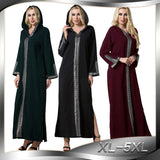 Arabian Dress Turkey Muslim Side Slit Hooded Long Dress, Worship Fashion Robe