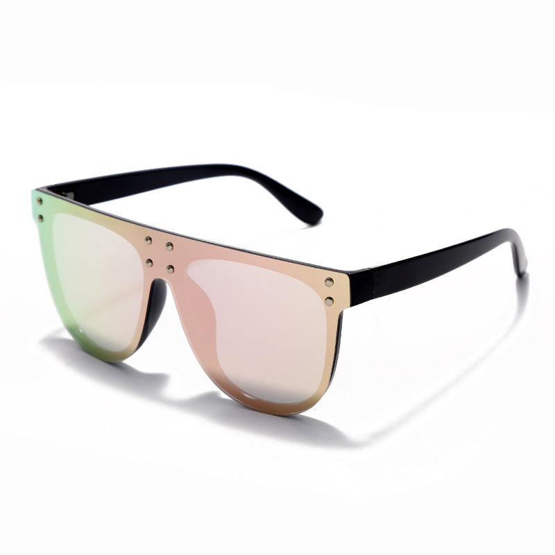 Fashion Rivet Colorful Mercury Sunglasses Women Semicircle Cross-border Glasses