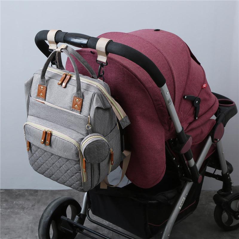 New Mommy Backpack Can Hang Baby Stroller Baby Bag Folding Crib Mommy Bag - Nioor