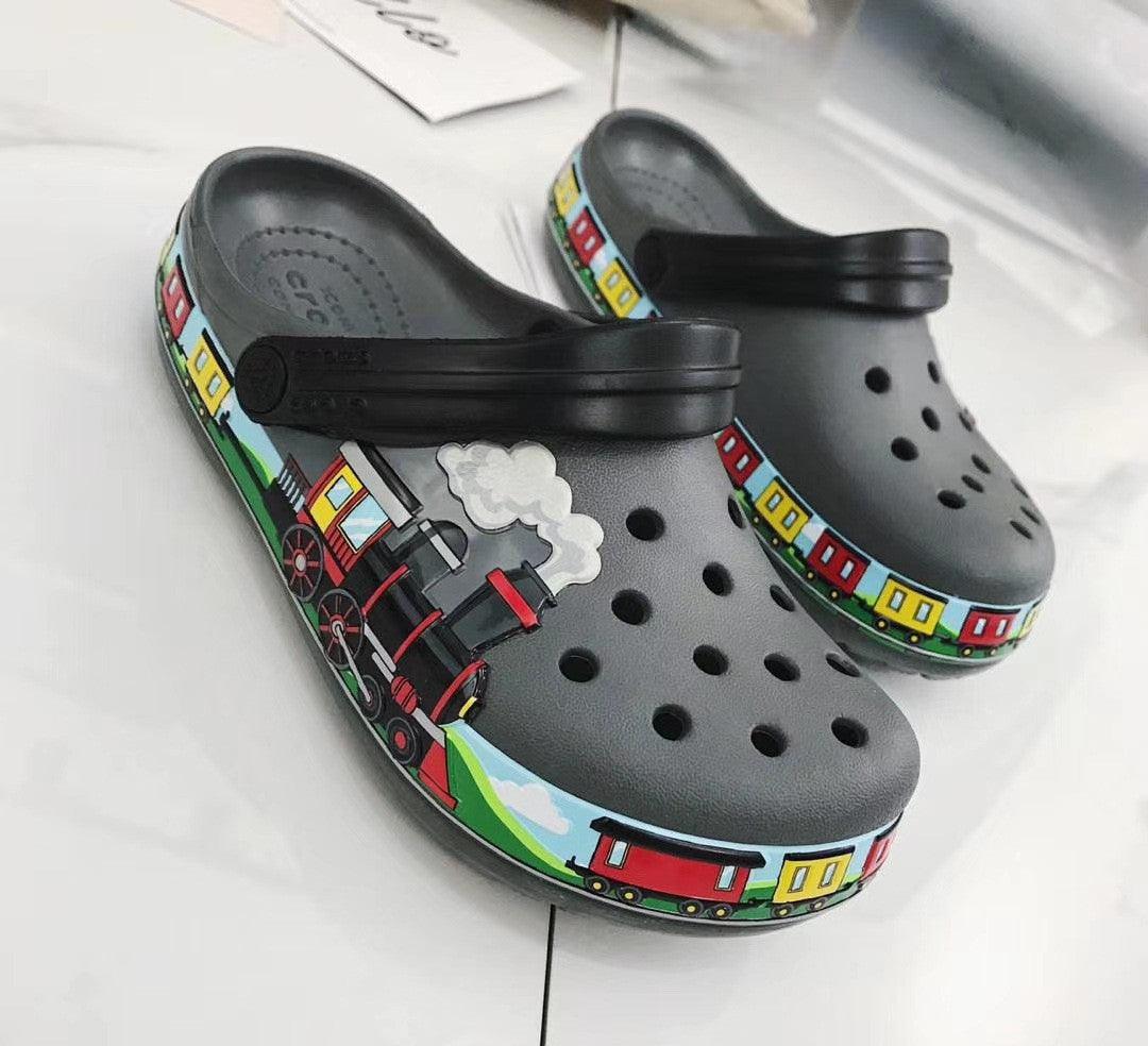 Children's Shoes Pattern Cartoon Fun College Hole Shoes Beach Shoes Sandals - Nioor