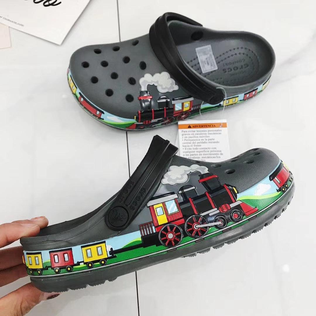 Children's Shoes Pattern Cartoon Fun College Hole Shoes Beach Shoes Sandals - Nioor