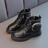 Small Leather Bag New Korean Style Children's Shoes Martin Boots - Nioor