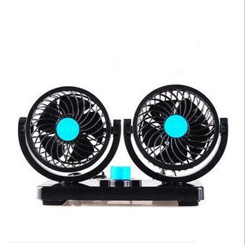 Car Fan Portable Fan Creative Mini Fan 4 double Head 360 Degree Rotary Large Wind Fan - Nioor