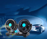 Car Fan Portable Fan Creative Mini Fan 4 double Head 360 Degree Rotary Large Wind Fan - Nioor