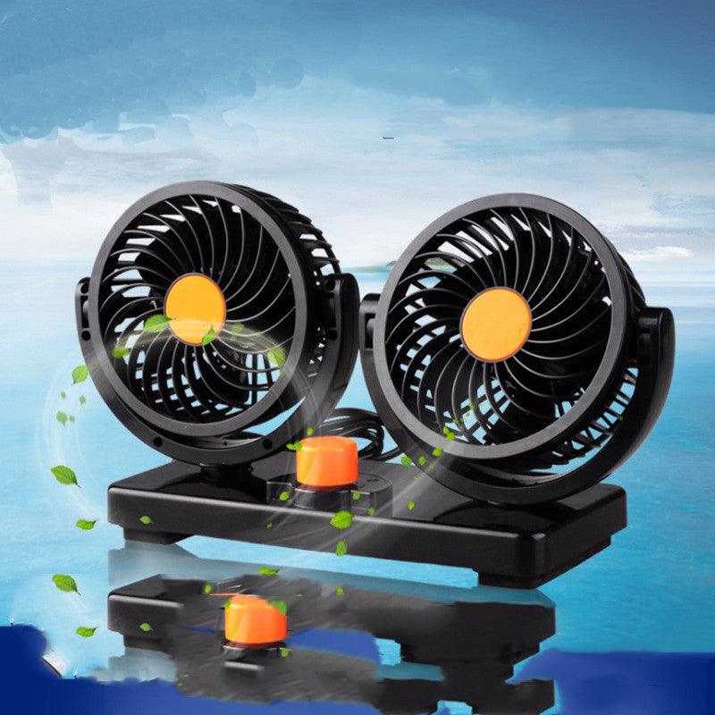 Car Fan Portable Fan Creative Mini Fan 4 double Head 360 Degree Rotary Large Wind Fan - Nioor