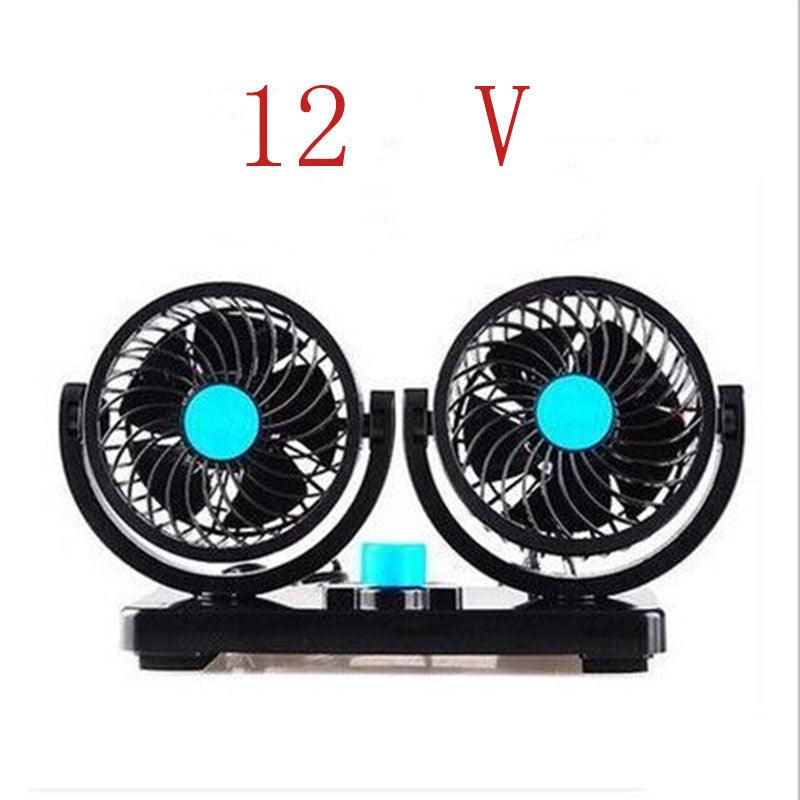 Car Fan Portable Fan Creative Mini Fan 4 double Head 360 Degree Rotary Large Wind Fan - Nioor