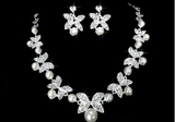 Butterfly Bridal Jewelry Set Chain Pearl Jewelry Three Piece Bridal Soft Chain Headdress Bridal Jewelry Set - Nioor