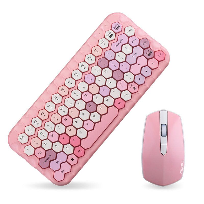 Girl Heart Wireless Keyboard And Mouse Set Mini Keyboard - Nioor