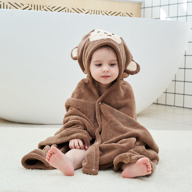 Children's Bathrobe, Coral Fleece Hooded Cloak, Air-conditioning Blanket