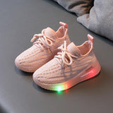 For Boys, Breathable Knit Light-Up Sneakers - Nioor