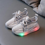 For Boys, Breathable Knit Light-Up Sneakers - Nioor